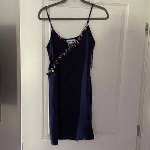 Navy suede dress